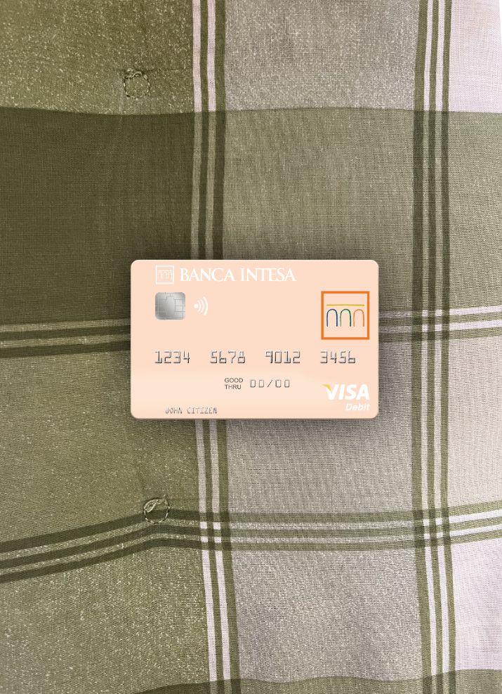 Download Serbia The Banca Intesa a.d. Beograd visa debit card photolook front Photoshop template